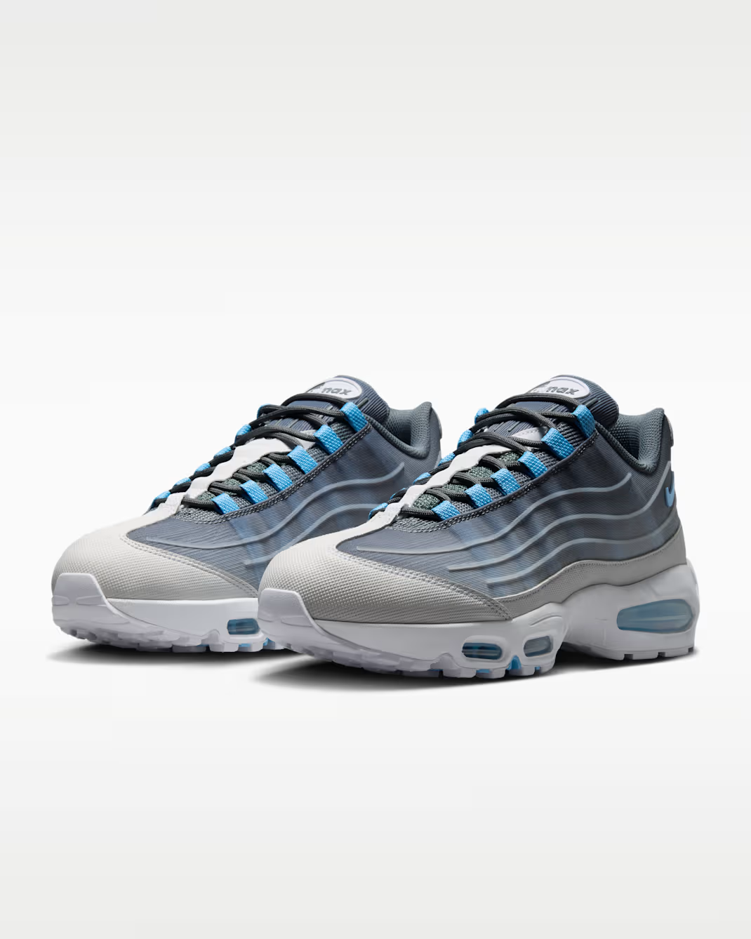 IH7853-003 Nike Air Max 95 Big Bubble Tech "Smoke Grey/Football Blue" (Men's)