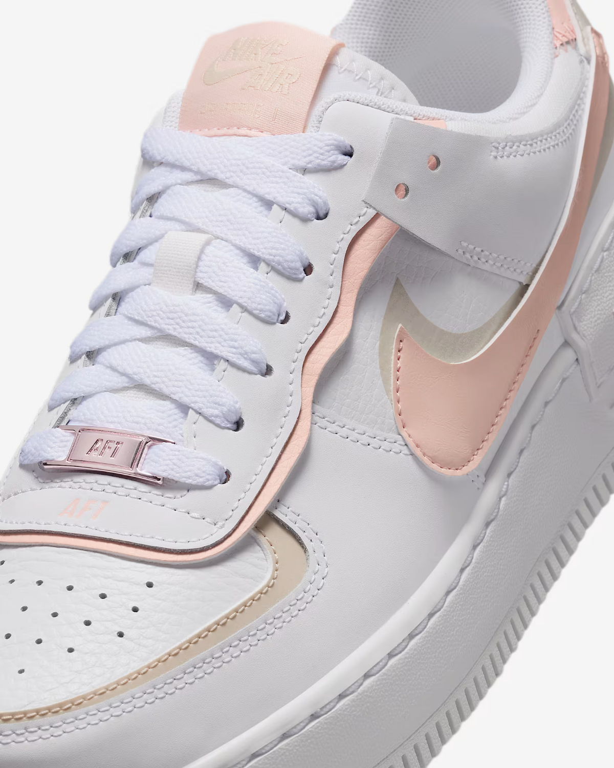 CI0919-121 Nike Air Force 1 Shadow White Light Orewood Brown White Wash (Women's