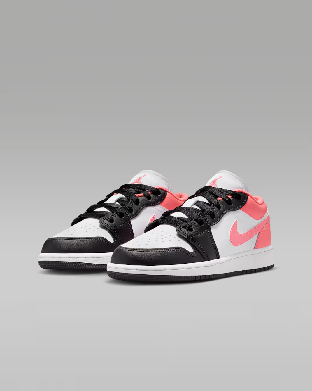 553560-025 Nike GS Air Jordan 1 Low Black White Pink Gaze