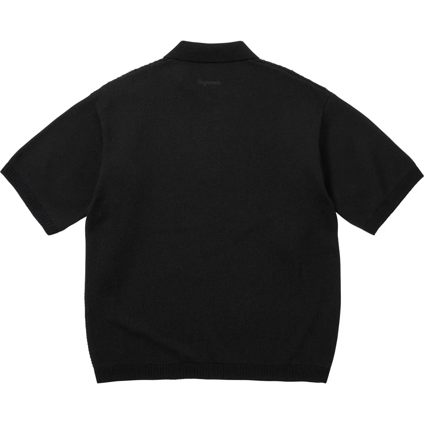 Supreme Beaded Zip Polo Black