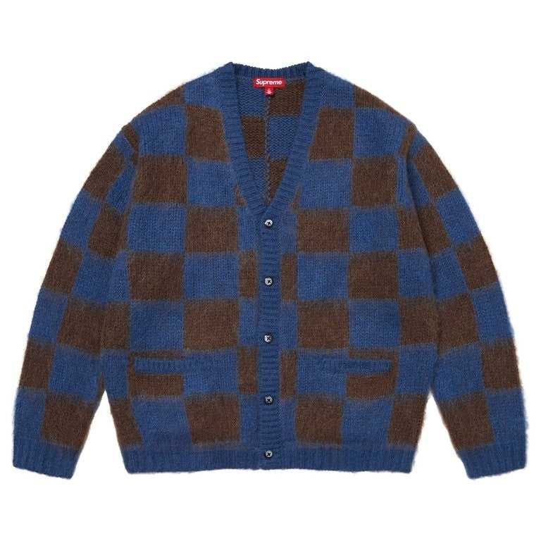 Supreme Checkerboard Cardigan Blue