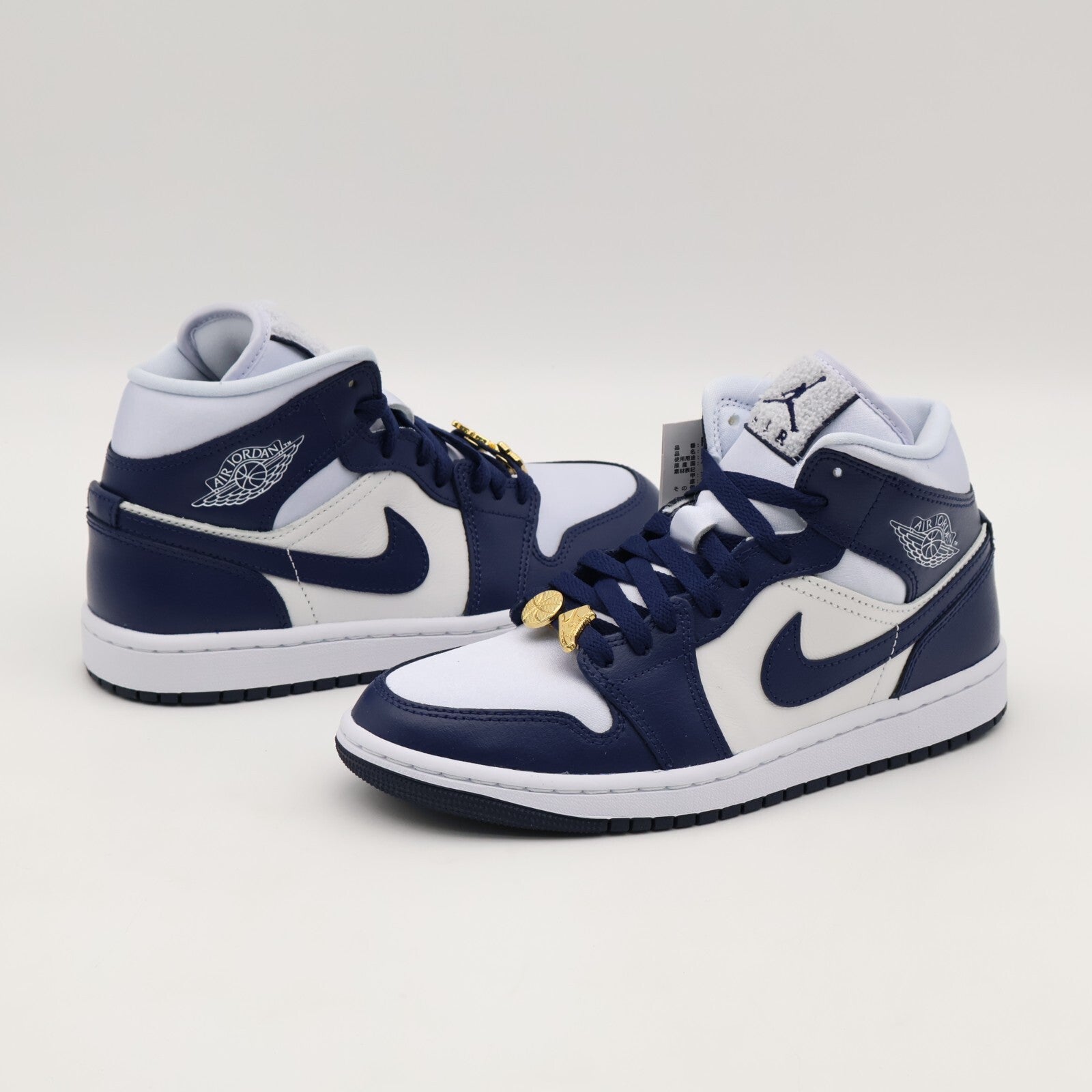 FZ8777-044 Nike Air Jordan 1 Mid Football Grey Mid Night Navy (Women's)
