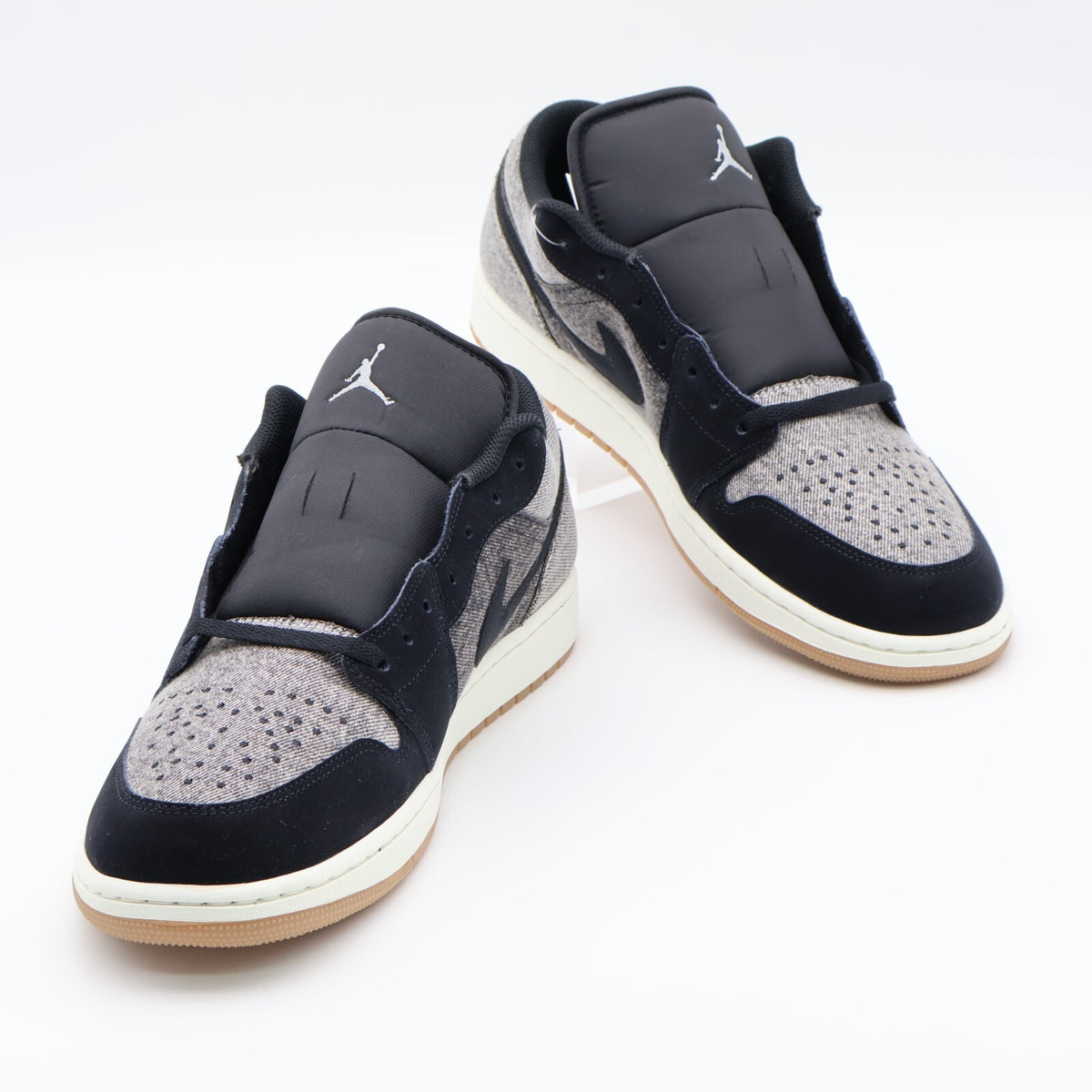 HJ4360-001 Nike Air Jordan 1 Low Dark Black Denim Light Smoke Grey Sail (Men's)