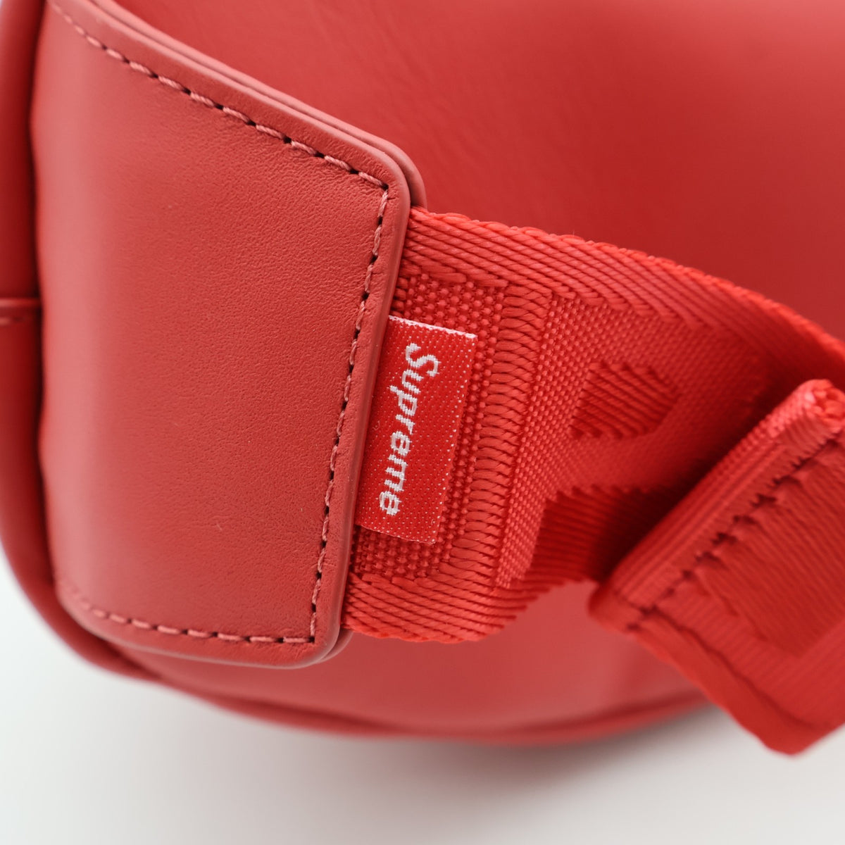 Supreme Leather Waist Bag Red (FW23)
