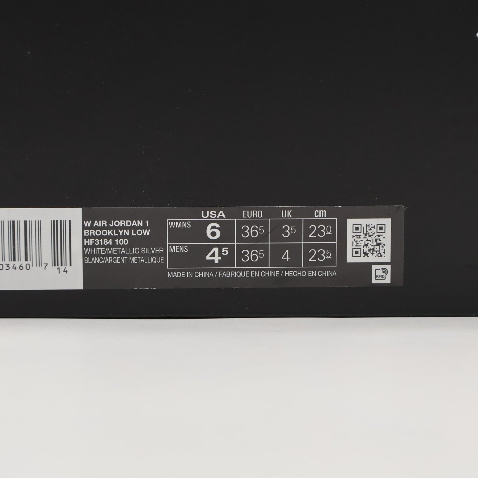 HF3184-100 Nike Air Jordan 1 Brooklyn Low White (Women's)