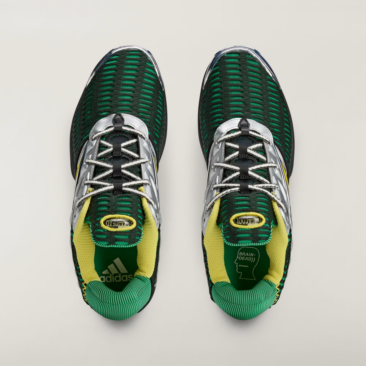 JQ6793 Brain Dead Ã adidas Climacool 2 Core Black Impact Yellow Silver (Men's)