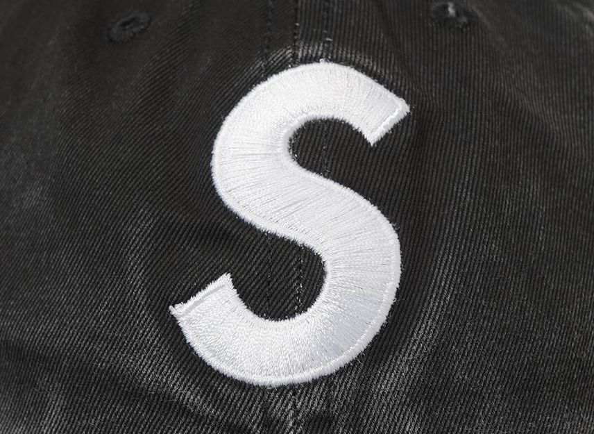 Supreme Pigment Coated S Logo 6-Panel Black