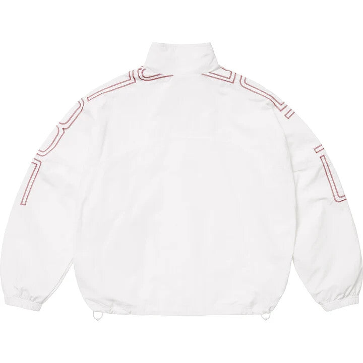 Supreme Spellout Embroidered Track Jacket White