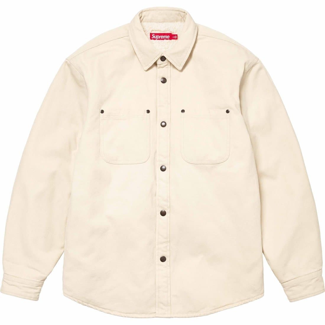 413218 Supreme Faux Shearling Lined Work Shirt Natural (24FW)