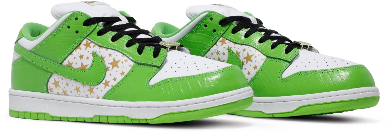 DH3228-101 Supreme Ã Nike SB Dunk Low OG QS Gold Stars White/Mean Green (Men's)