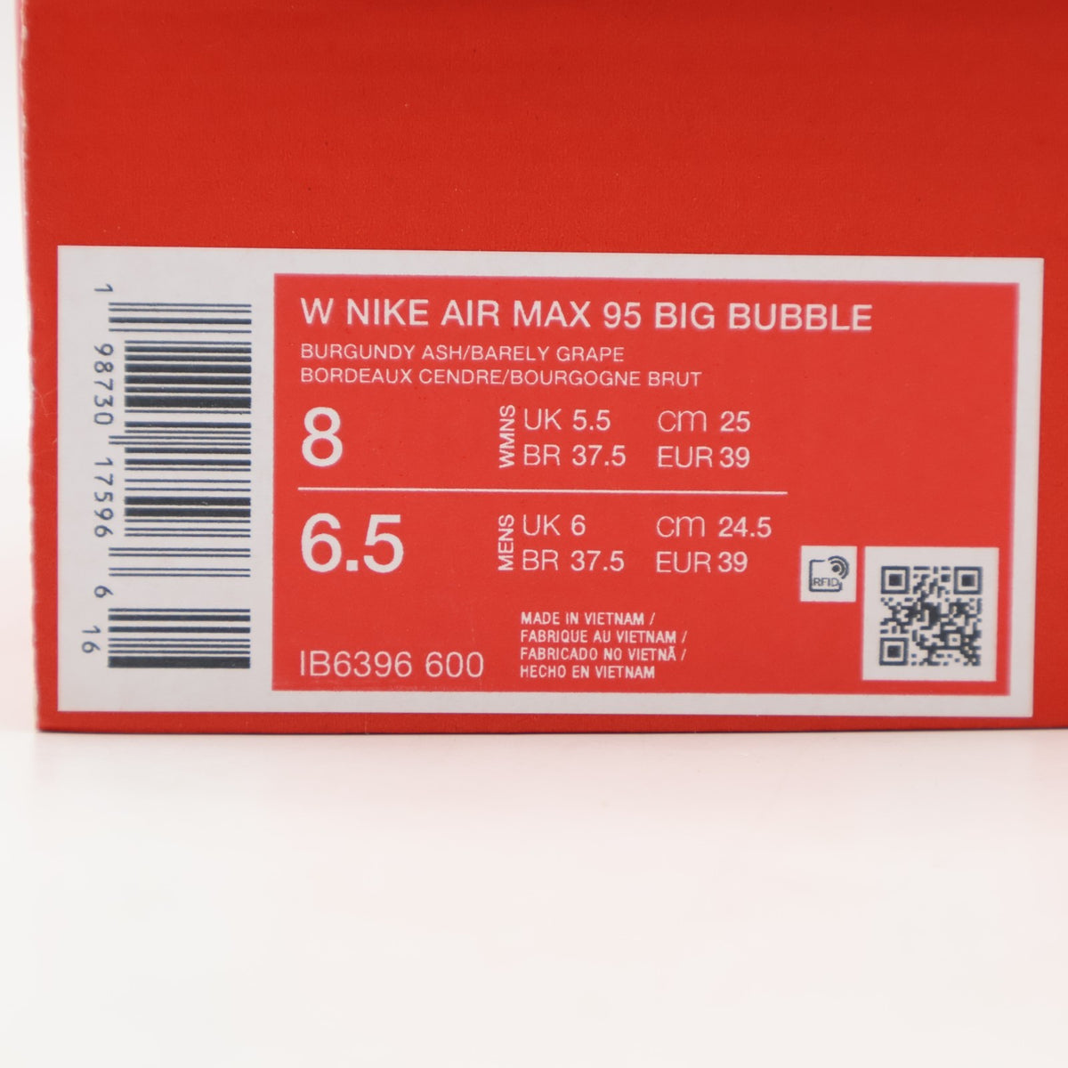 IB6396-600 Nike Air Max 95 Big Bubble "Burgundy Ash/Barely Grape" (Women's)