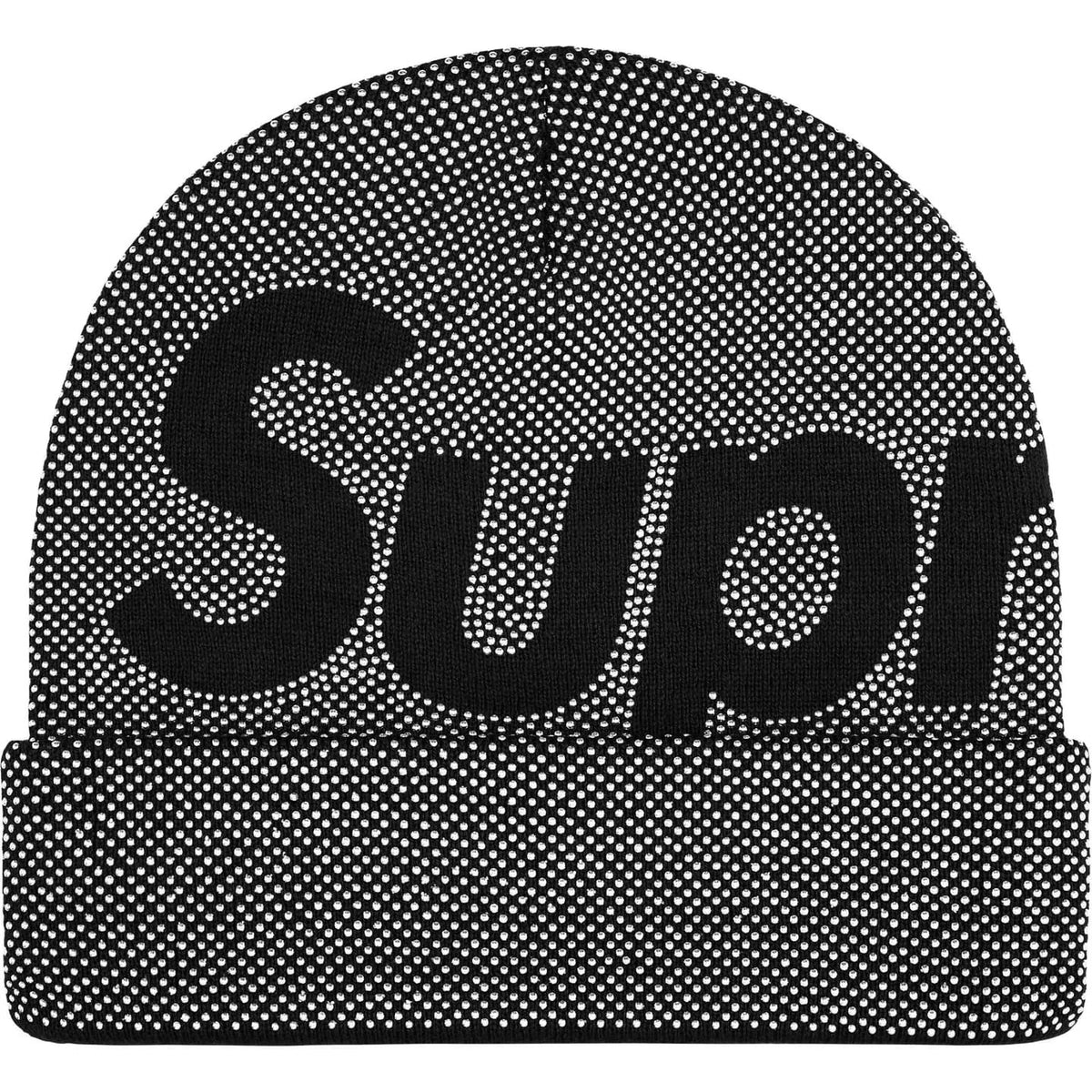 Supreme Studded Knockout Big Logo Beanie Black