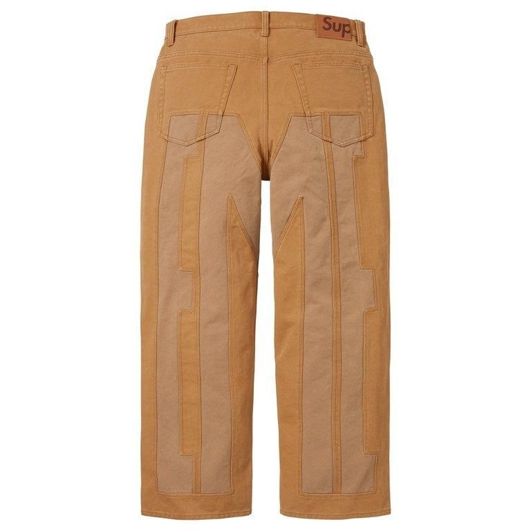 Supreme Inset Spellout Baggy Jean Brown