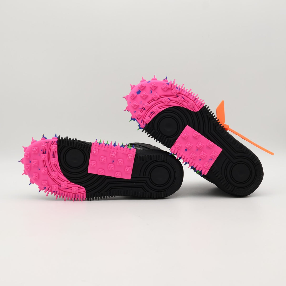 DO6290-001 Off-White Nike Air Force 1 Mid Black Clear Pink Orange Green (Men's)