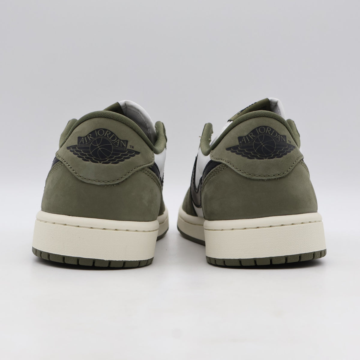 HQ6998-200 Nike Air Jordan 1 Low OG Medium Olive and Summit White (Men's)