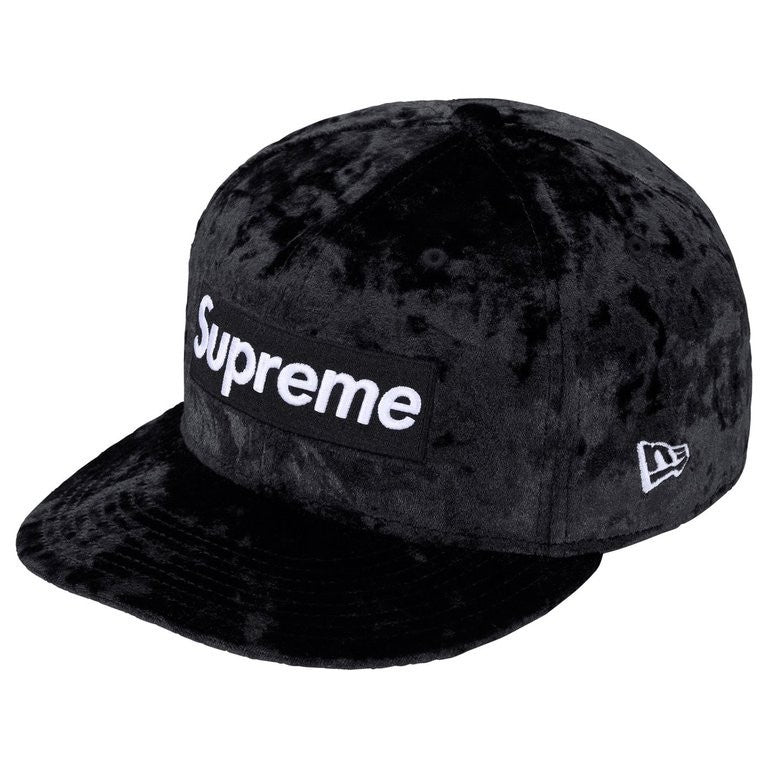 Supreme Crushed Velvet Box Logo New Era Black