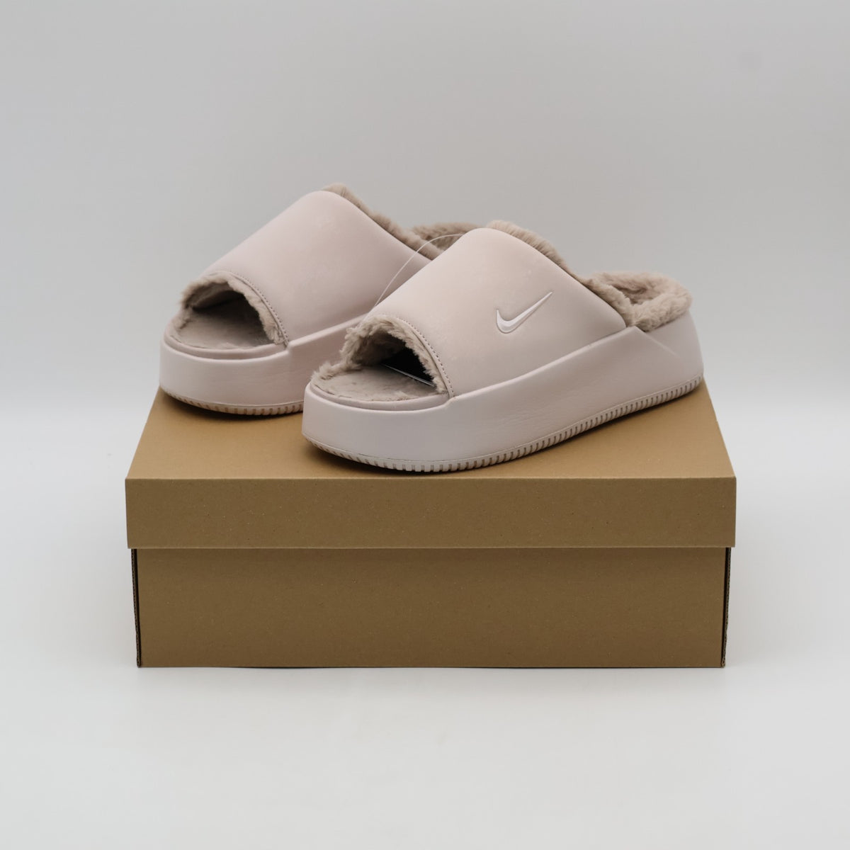 HV8560-600 Nike Calm Elevation Fur Slides Silt Red Malt (Women's)