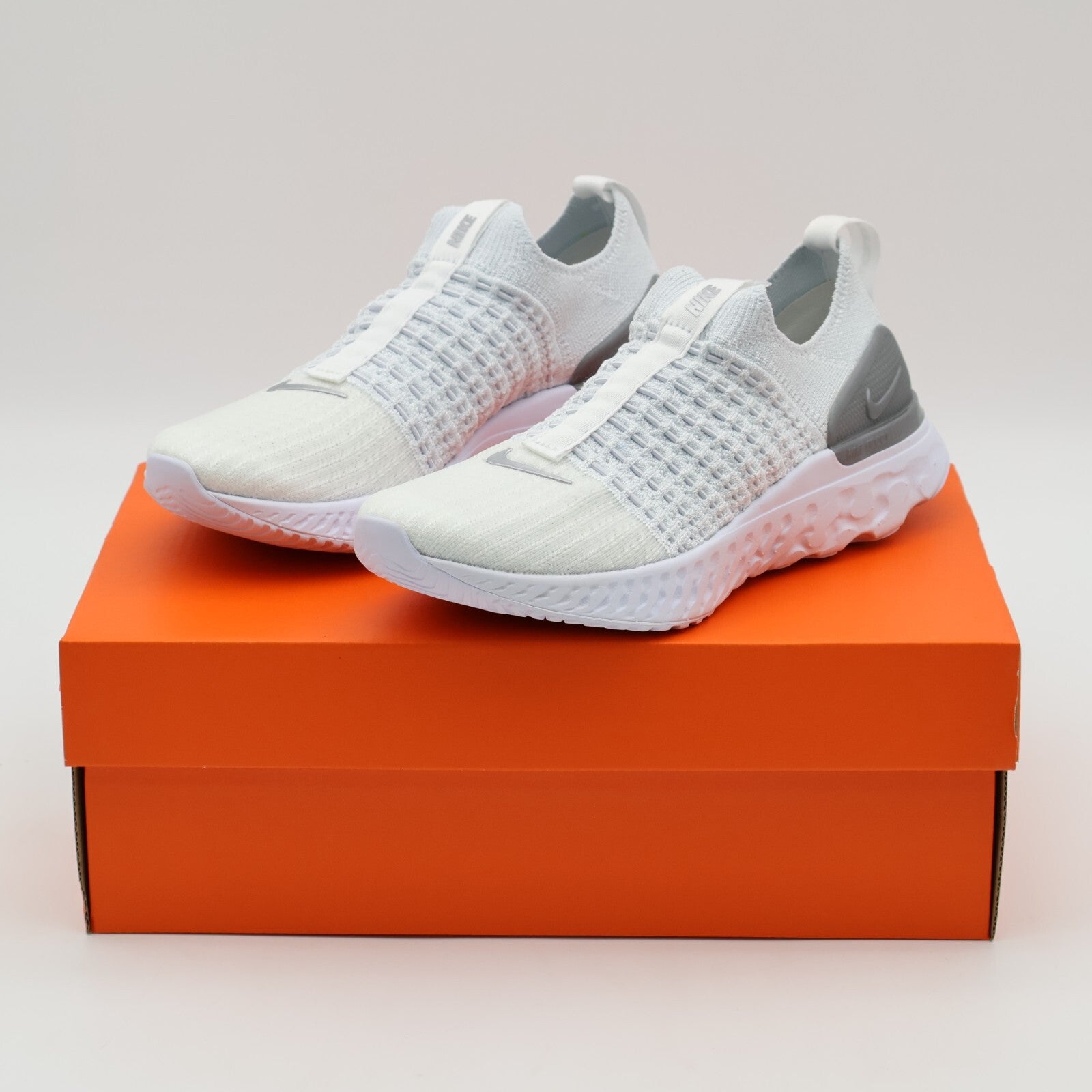 CJ0280-100 Nike React Phantom Run Flyknit 2 True White White Pure Plati (Women's