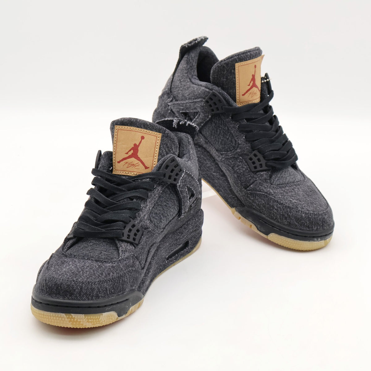 AO2571-001 Nike Levi's Air Jordan 4 Black Denim Blank Tag (Men's)
