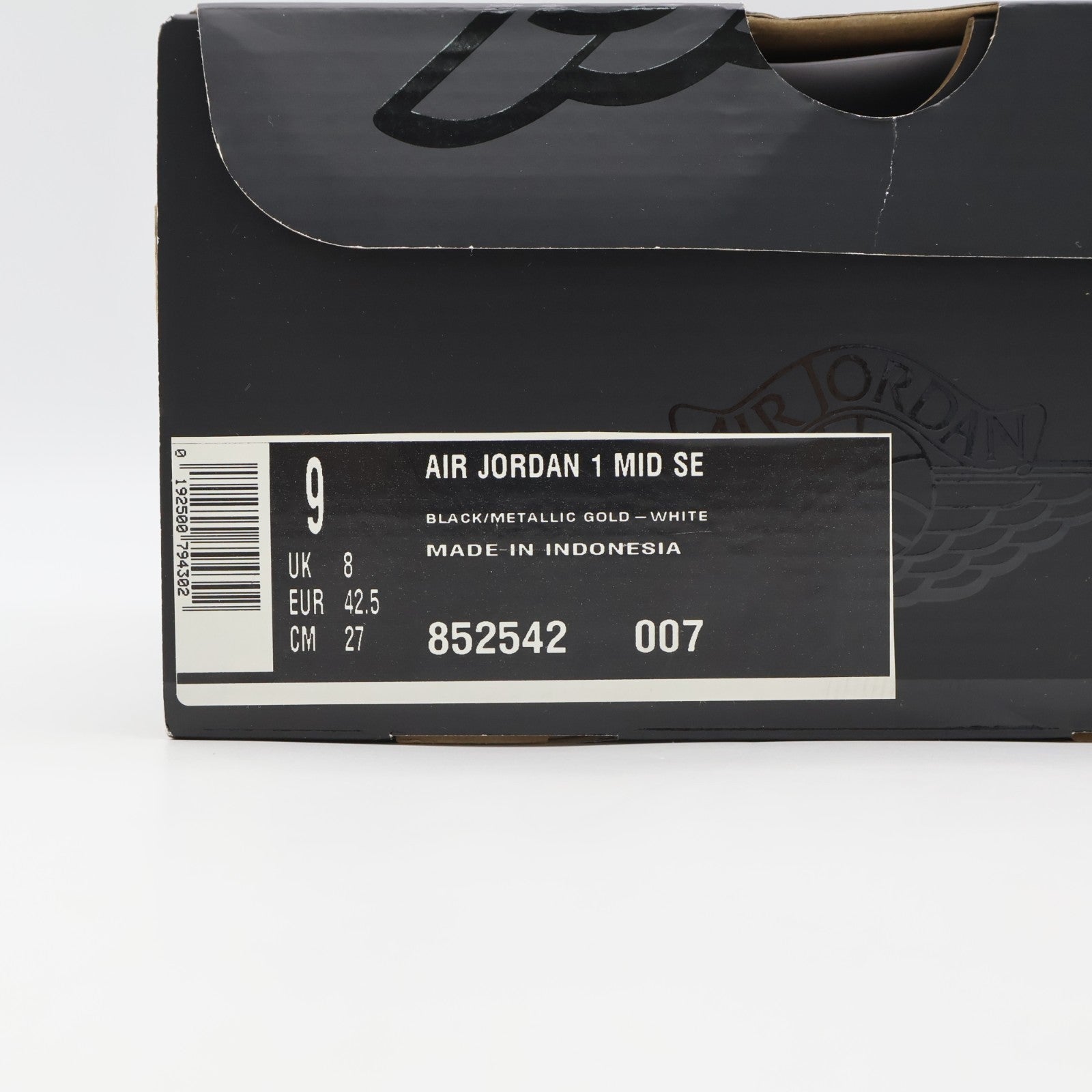 852542-007 Nike Air Jordan 1 Mid SE Metallic Gold Patent Black White (Men's)