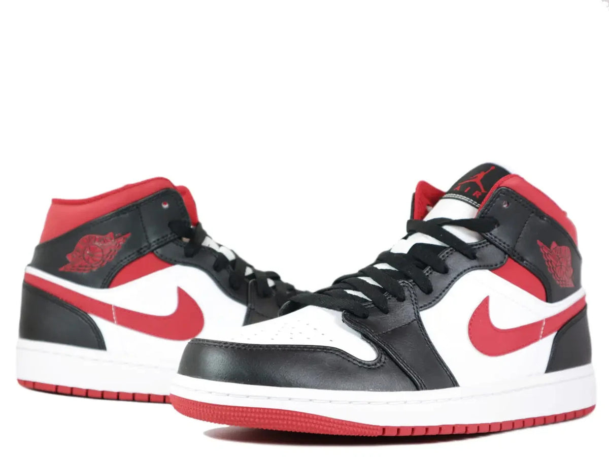 554724-122 Nike Air Jordan 1 Mid "White/Gym Red Black" (Men's)