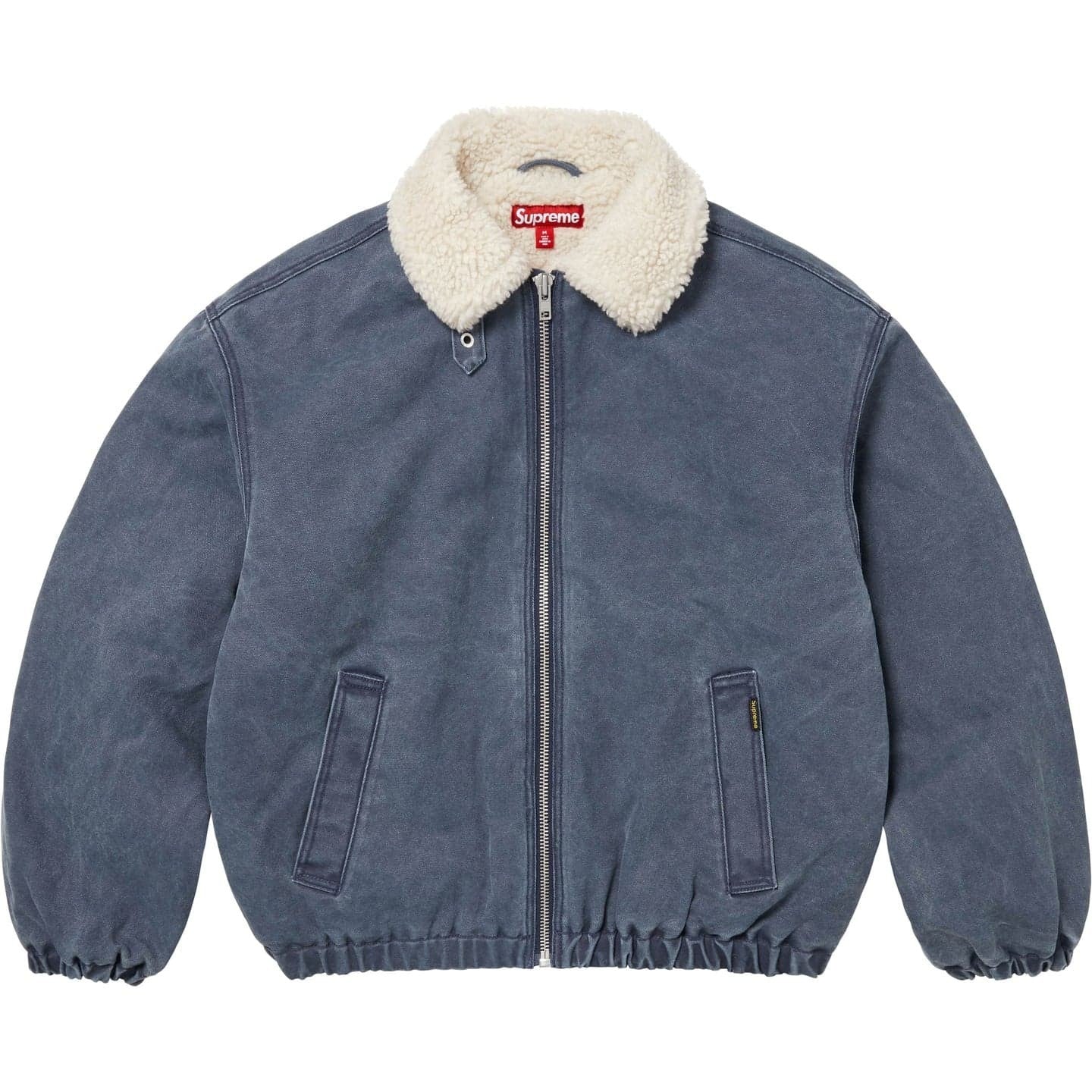 Supreme Faux Shearling Lined Bomber Jacket Navy