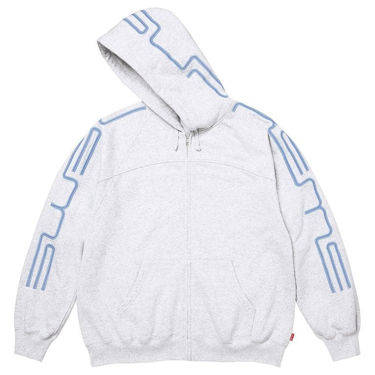 Supreme Connect Zip Up Hooded Sweatshirt Ash Grey