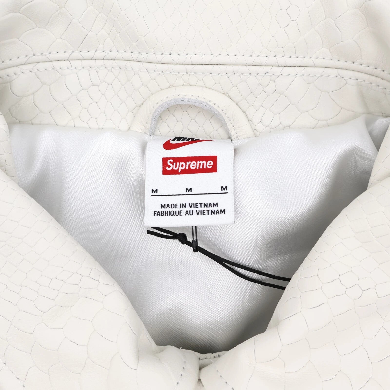 Supreme Nike Leather Varsity Jacket White