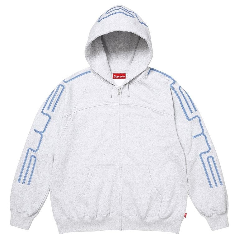 Supreme Connect Zip Up Hooded Sweatshirt Ash Grey