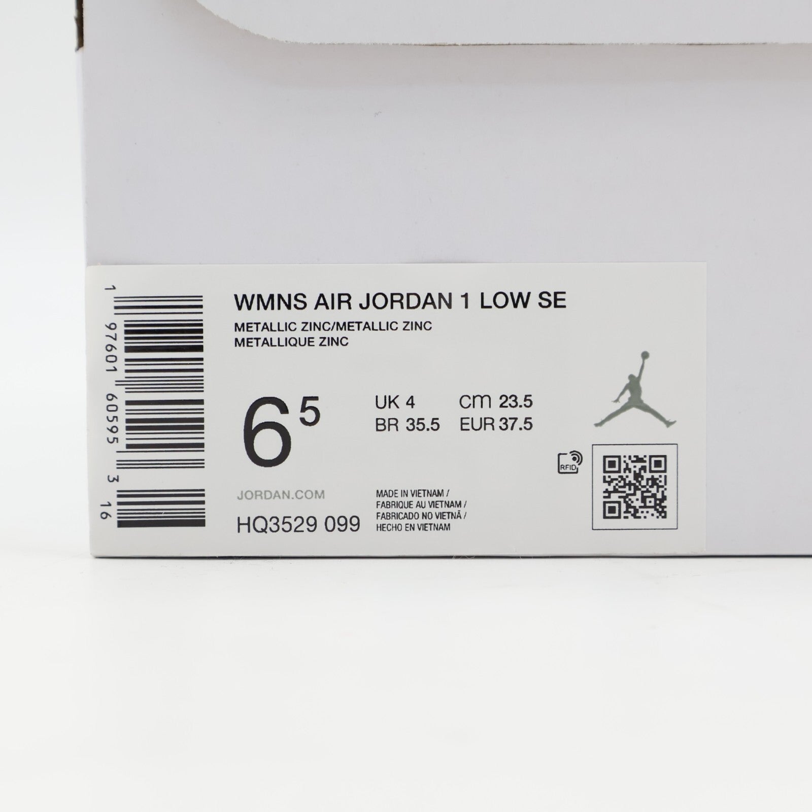 HQ3529-099 Nike Women's Air Jordan 1 Low SE Metallic Zinc (Women's)
