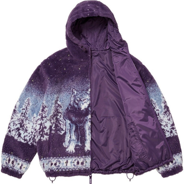 Supreme x B.B. Simon Reversible Hooded Fleece Jacket Purple