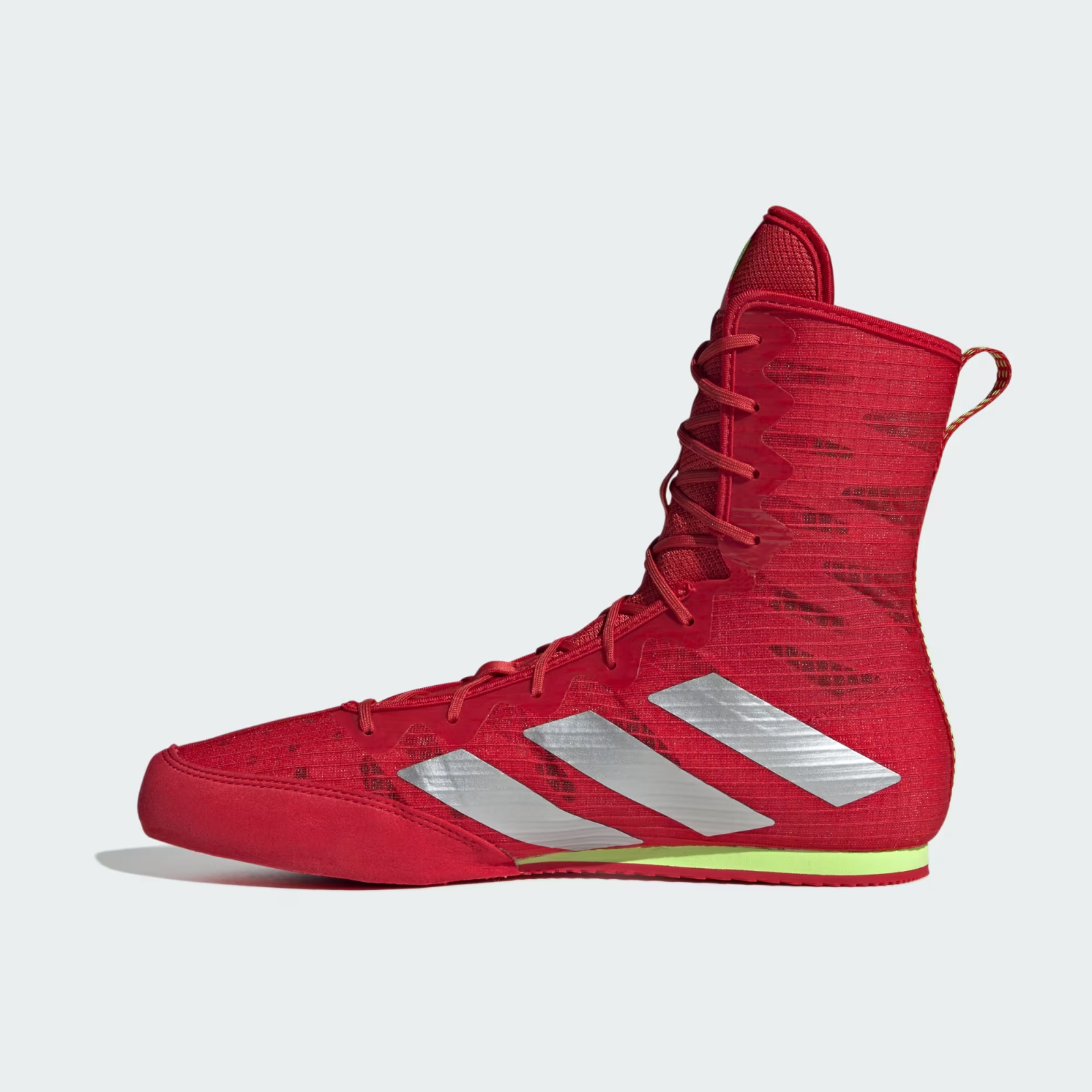 JP9846 adidas Box Hog 4 Better Scarlet/Silver Metallic/Lucid Lemon (Men's)