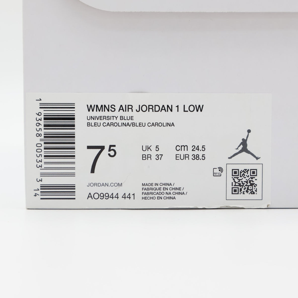 AO9944-441 Nike Air Jordan 1 Low UNC (Women's)