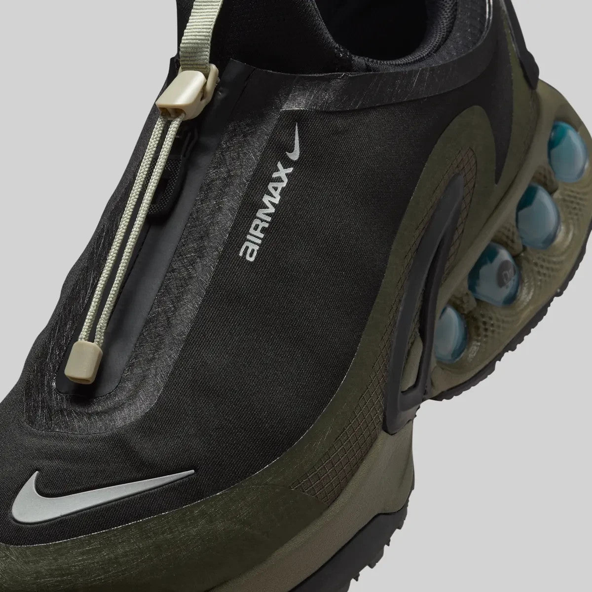 HQ8605-002 Nike Air Max DN Roam Black Cargo Khaki Stone Metallic Silver (Men's)