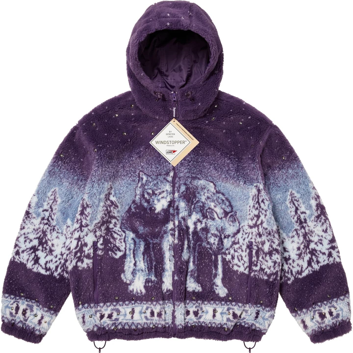 Supreme B.B. Simon Reversible Hooded Fleece Jacket Purple