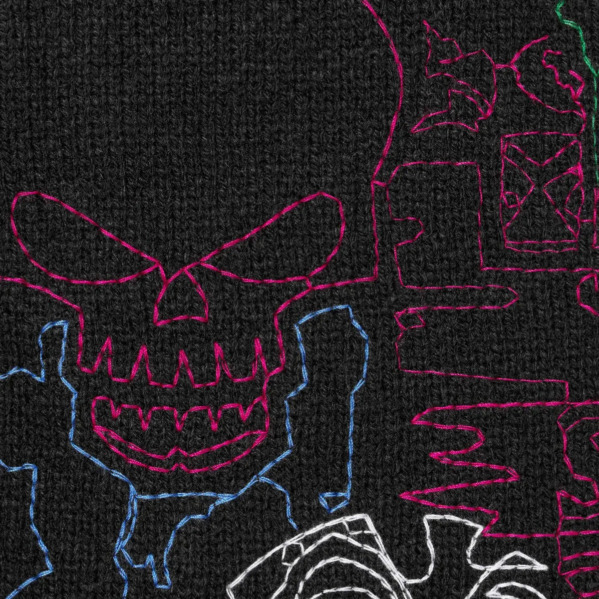 Supreme Collage Embroidered Sweater Black