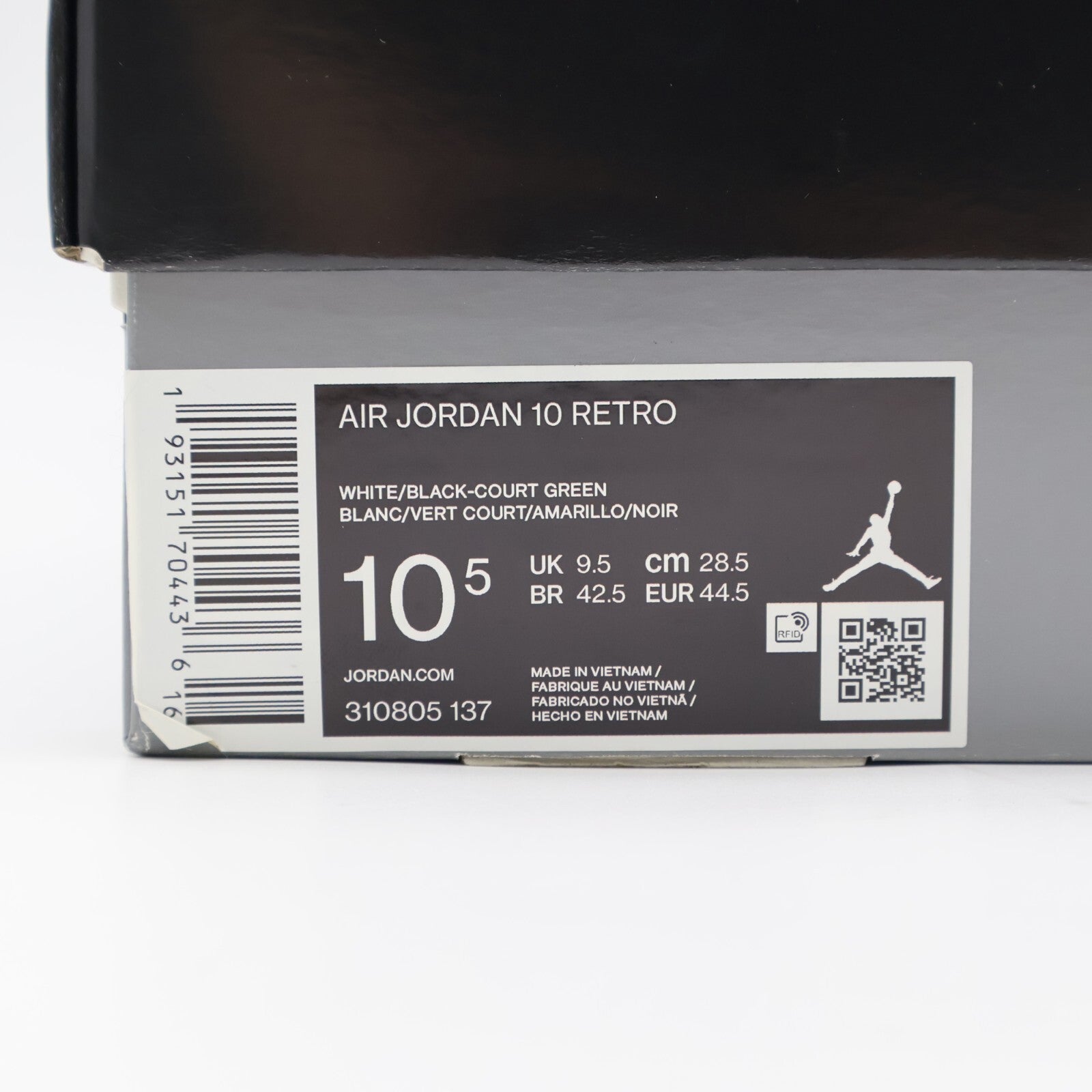 310805-137 Nike Air Jordan 10 Retro Seattle Super Sonics Pine Green White Black