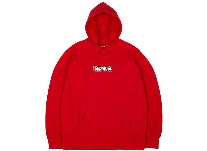 Supreme Bandana Box Logo Hooded Sweatshirt Red