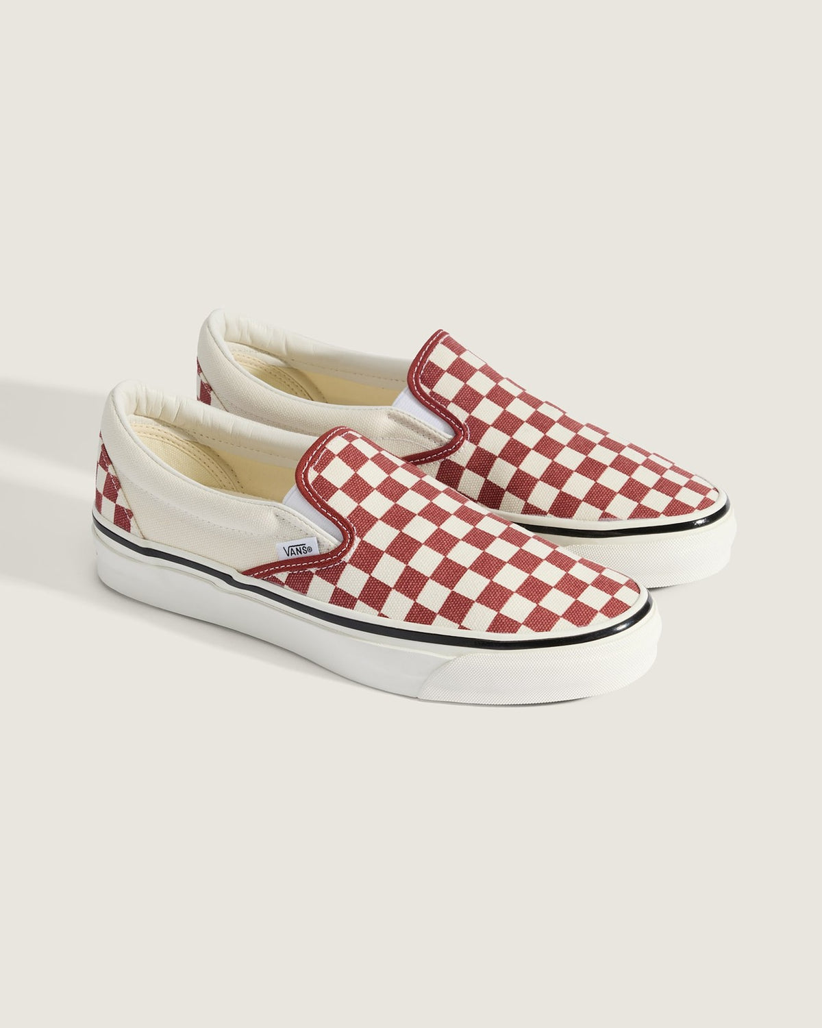 VN000D9PGWR Vans Premium Classic Slip-On 98 Checkerboard Poppy Ember Red (Men's)