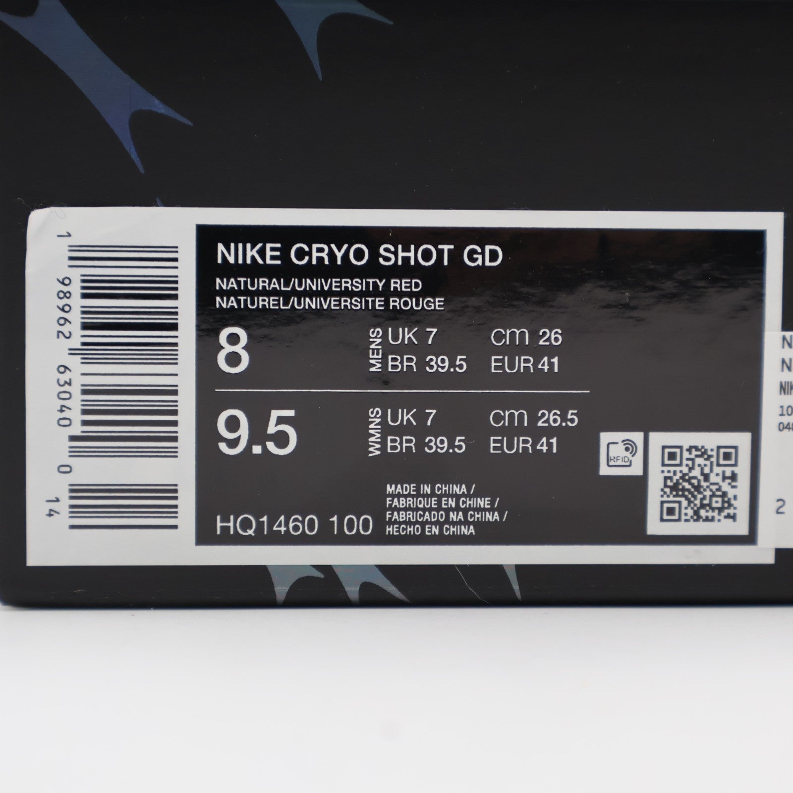 HQ1460-100 PEACEMINUSONE Ã Nike Cryoshot CTR360 (Men's)