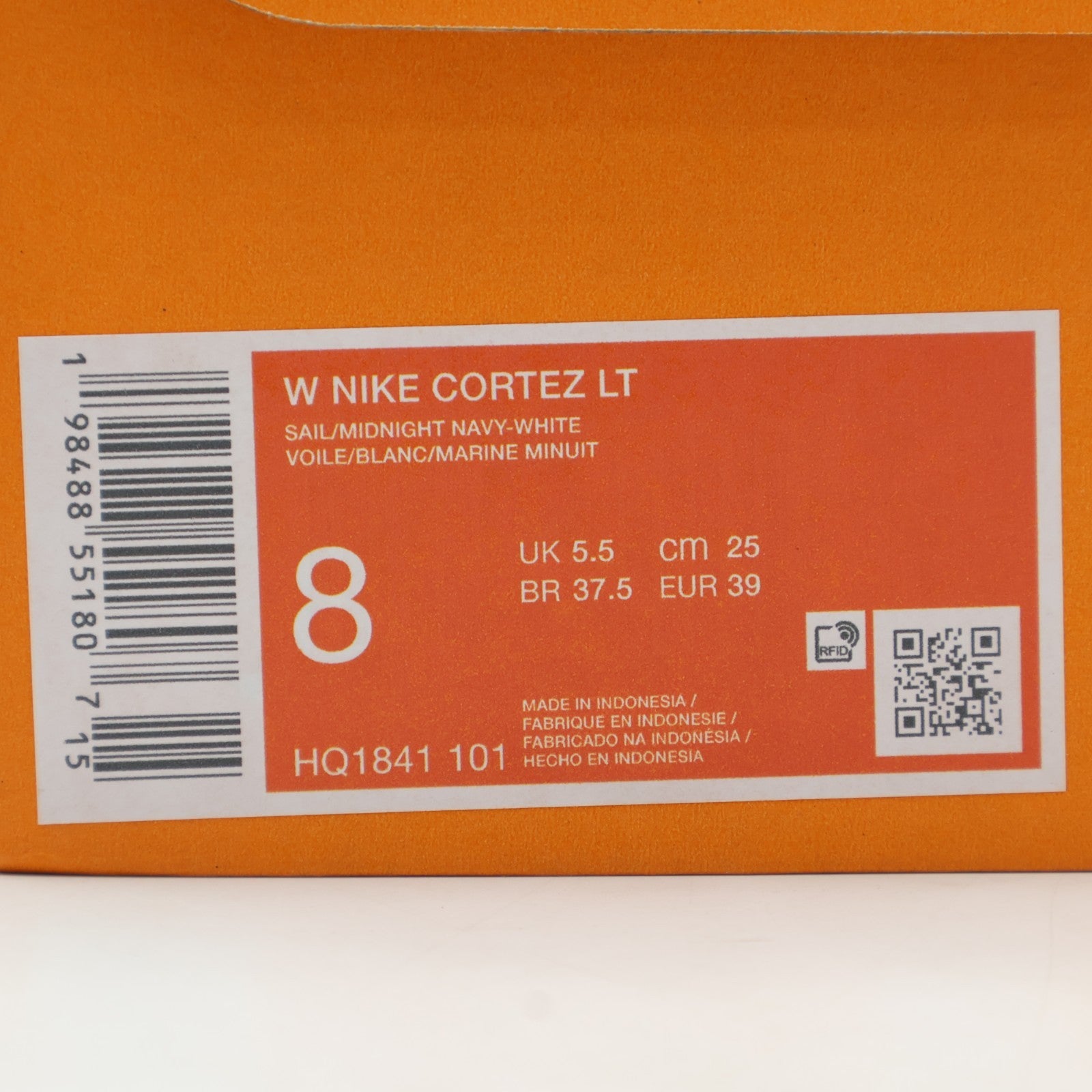 HQ1841-101 Nike Cortez Leather Sail White Light Crimson Midnight Navy (Women's)