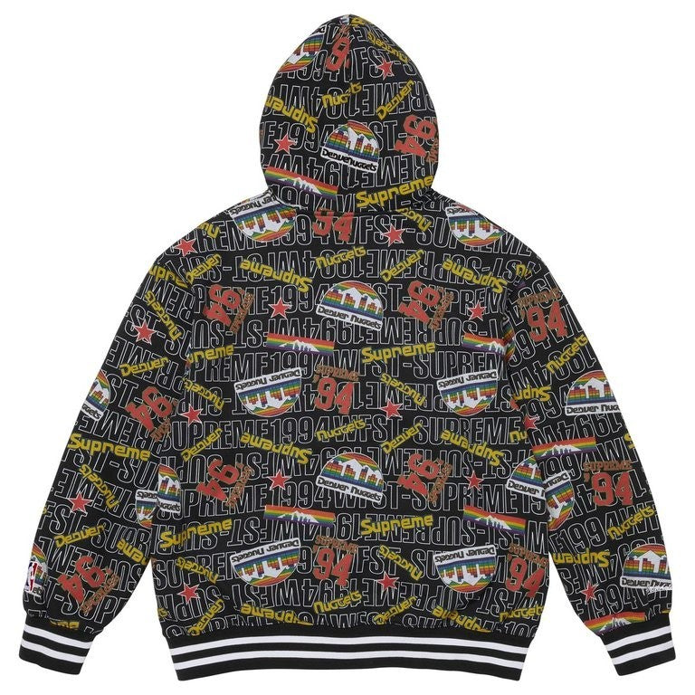 Supreme x Mitchell & Ness Teams Zip Up Hooded Sweatshirt Black