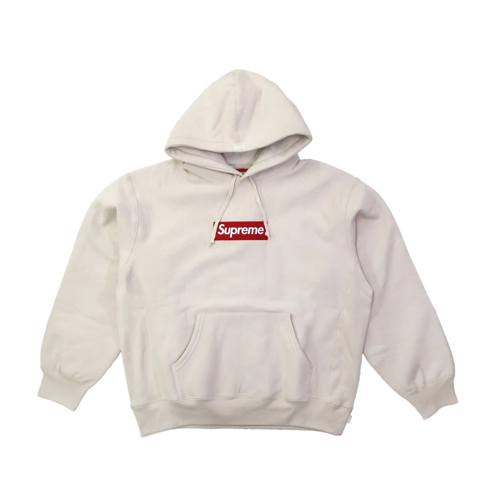Supreme Box Logo Hooded Sweatshirt Stone Hoodie White 24FW