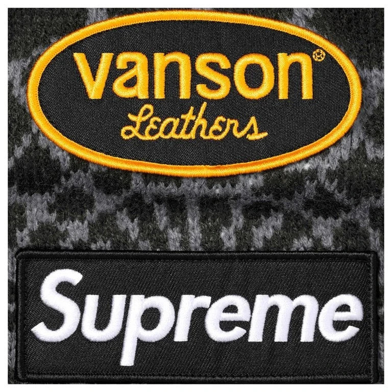 Supreme x Vanson Leathers Spider-Man Sweater Black
