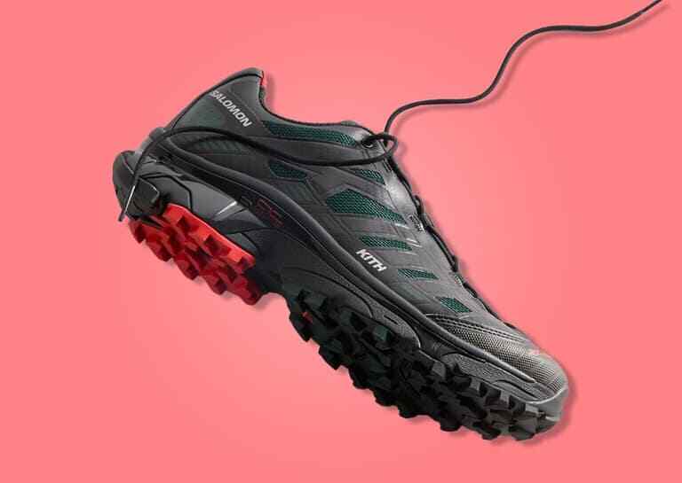L47772300 KITH Salomon XT-4K Black Scarab Fiery Red (Men's)