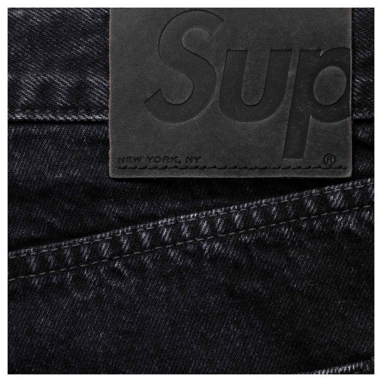 Supreme Slim Straight Selvedge Jean Washed Black