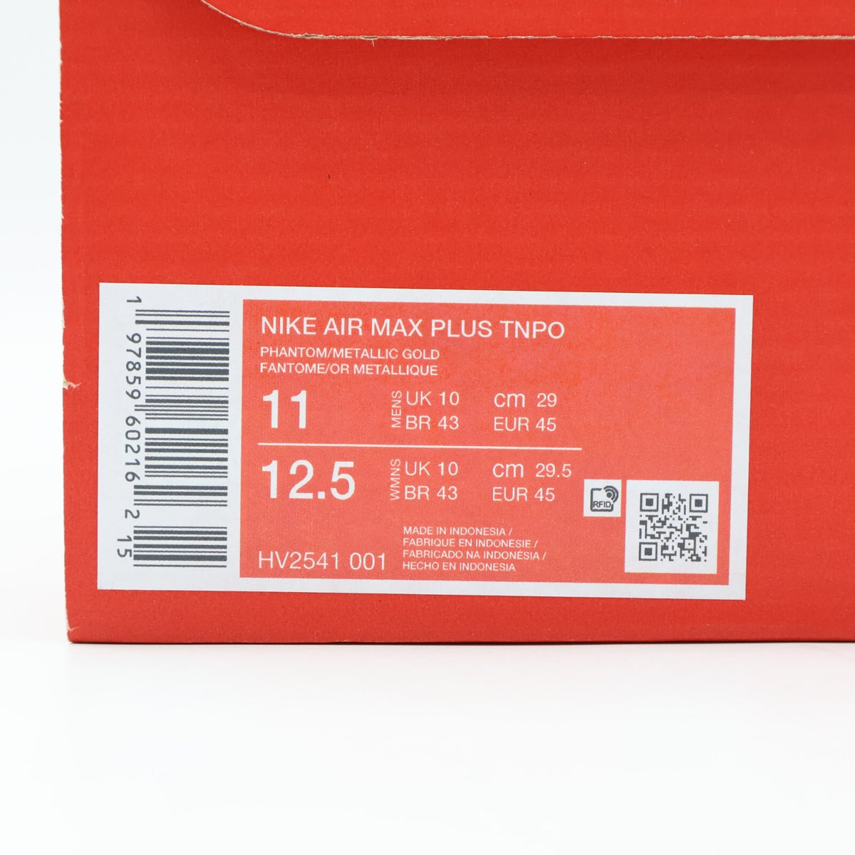 HV2541-001 Nike Air Max Plus Tiempo Phantom and Metallic Gold (Men's)