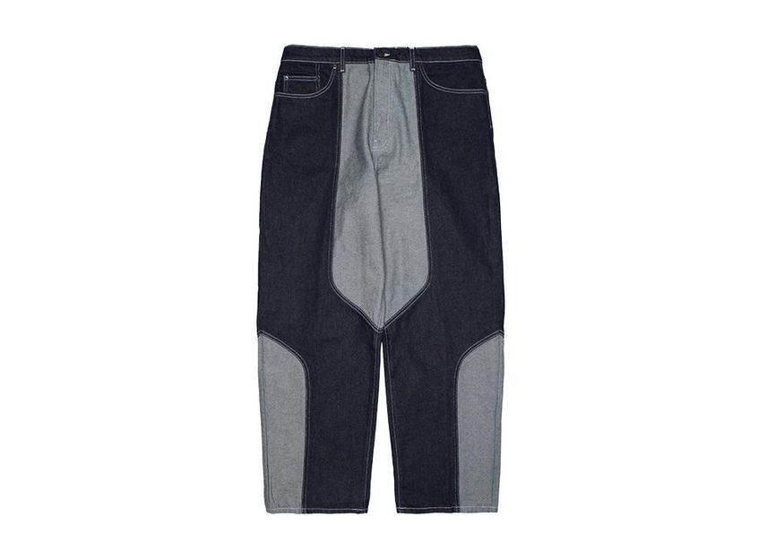 Supreme 2-Tone Paneled Baggy Jean Blue