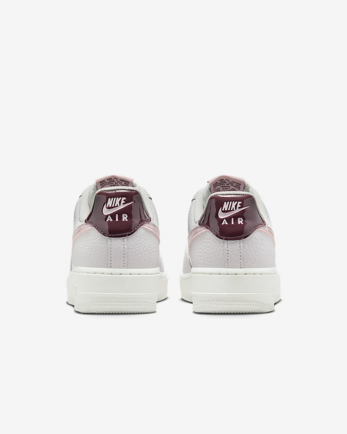 IM6024-121 Nike Air Force 1 '07 Summit White Vast Grey Burgundy Crush (Women's)