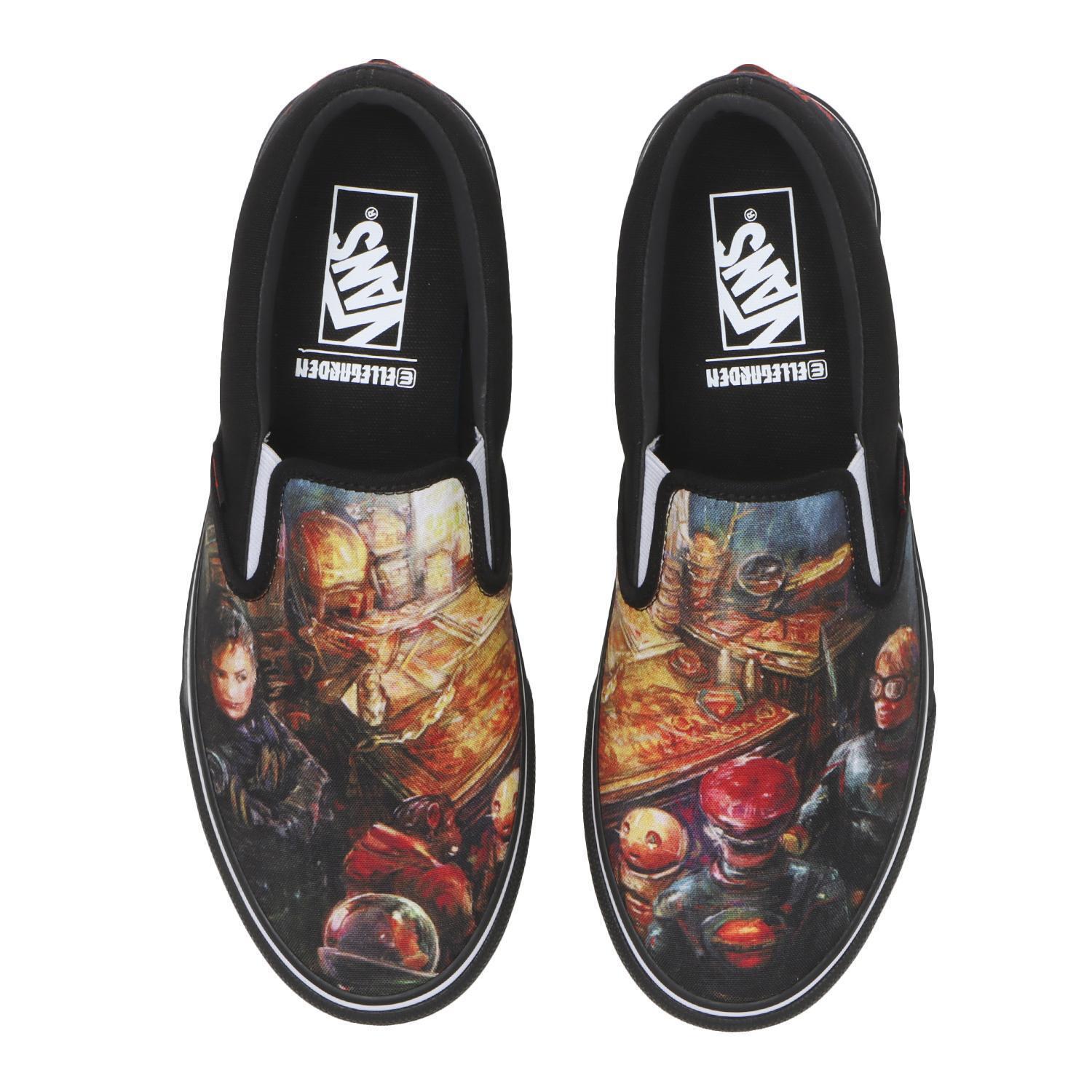 687689-0001 ELLEGARDEN Ã Vans Slip-On Black Red (V98CF ELLE) (Men's)